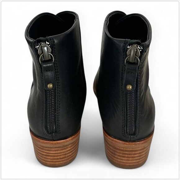 Soludos Venetian Black Leather Ankle Bootie Boots Stacked Block Heel NEW NIB 6 - Picture 8 of 10